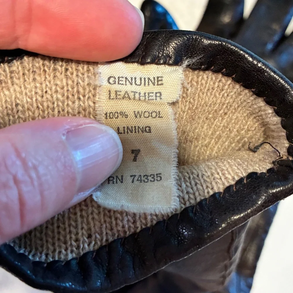 Antonio Murolo Gloves 7 Dark Brown Leather Wool Lined Italy Classic Quiet Luxury